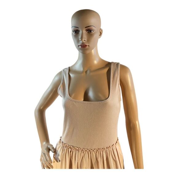 A NEW DAY Women’s Cream Midi Two pockets cotton Polyester dress Size Small - Picture 2 of 15